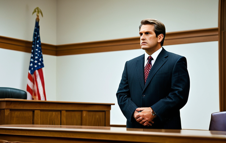 **

"A professional lawyer in a modest suit, standing in a courtroom, addressing a jury, fully clothed, appropriate attire, safe for work, perfect anatomy, natural proportions, serious expression, professional photography, well-lit, family-friendly."

**